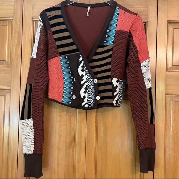 Free People Pieces Of Me Patchwork Boho Top Size Small - Picture 5 of 16